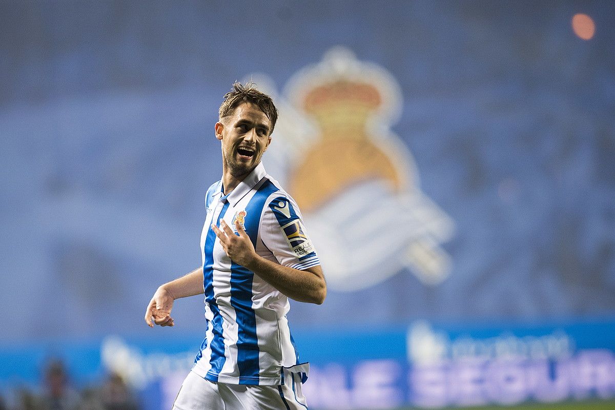 Adnan Januzaj, asteazkenean Celatari Espainiako Kopan sartutako gola ospatzen. JUAN CARLOS RUIZ / ARGAZKI PRESS. Adnan Januzaj, asteazkenean Celatari Espainiako Kopan sartutako gola ospatzen. JUAN CARLOS RUIZ / ARGAZKI PRESS.