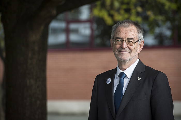 Iñaki Dorronsoro Eusko Ikaskuntzako presidentea, ostegunean, Andoainen, Martin Ugalde kultur parkean. GORKA RUBIO, FOKU