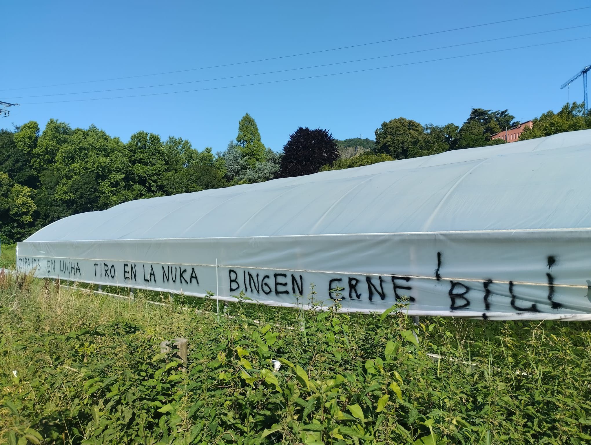 Bingen Zuriaren aurkako pintaketa bat, Hernanin. BERRIA