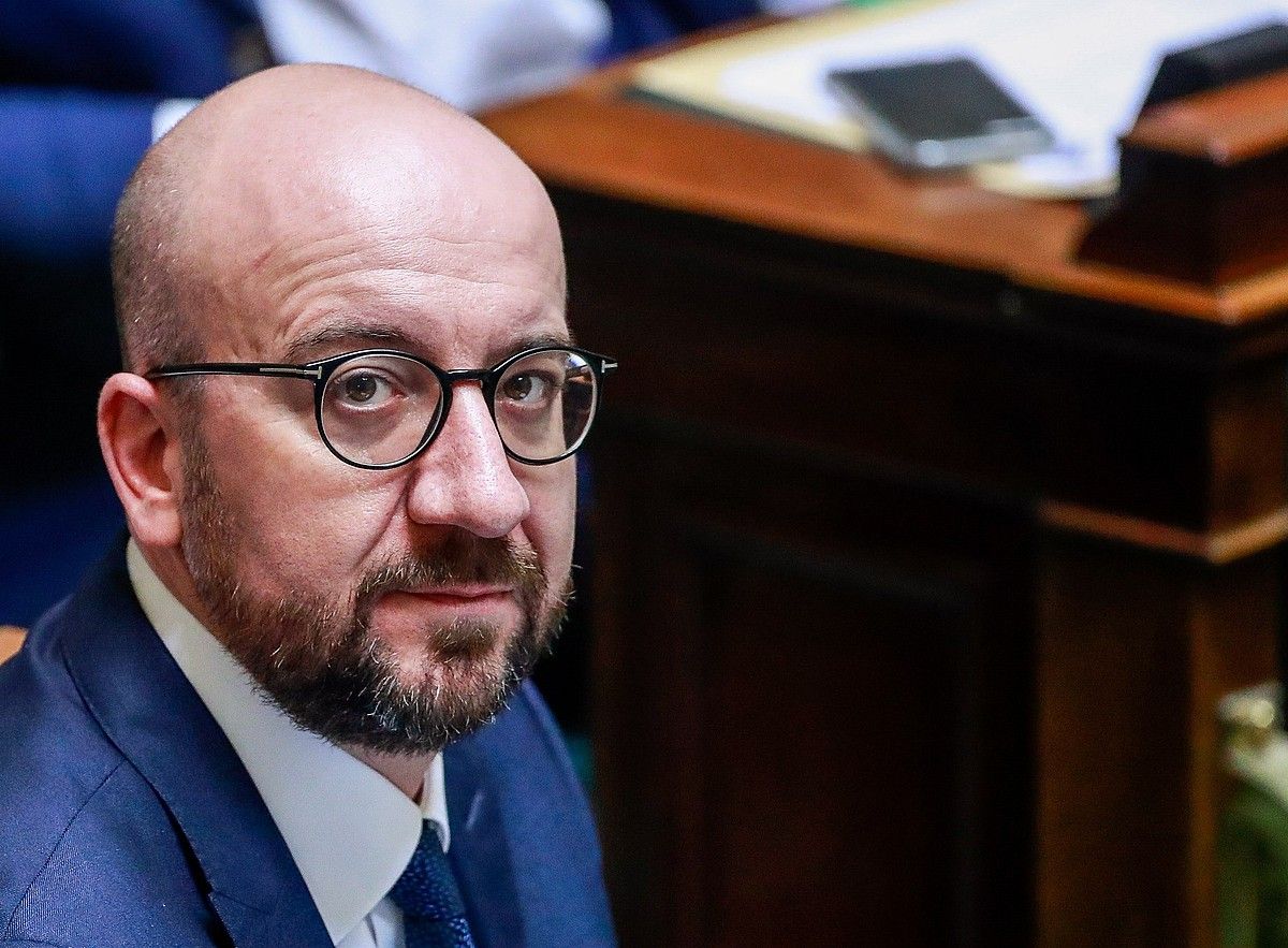 Charles Michel Belgikako lehen ministroa, artxiboko irudi batean. Erregearen kontsulten zain geratu da. S. LECOCQ / EFE.