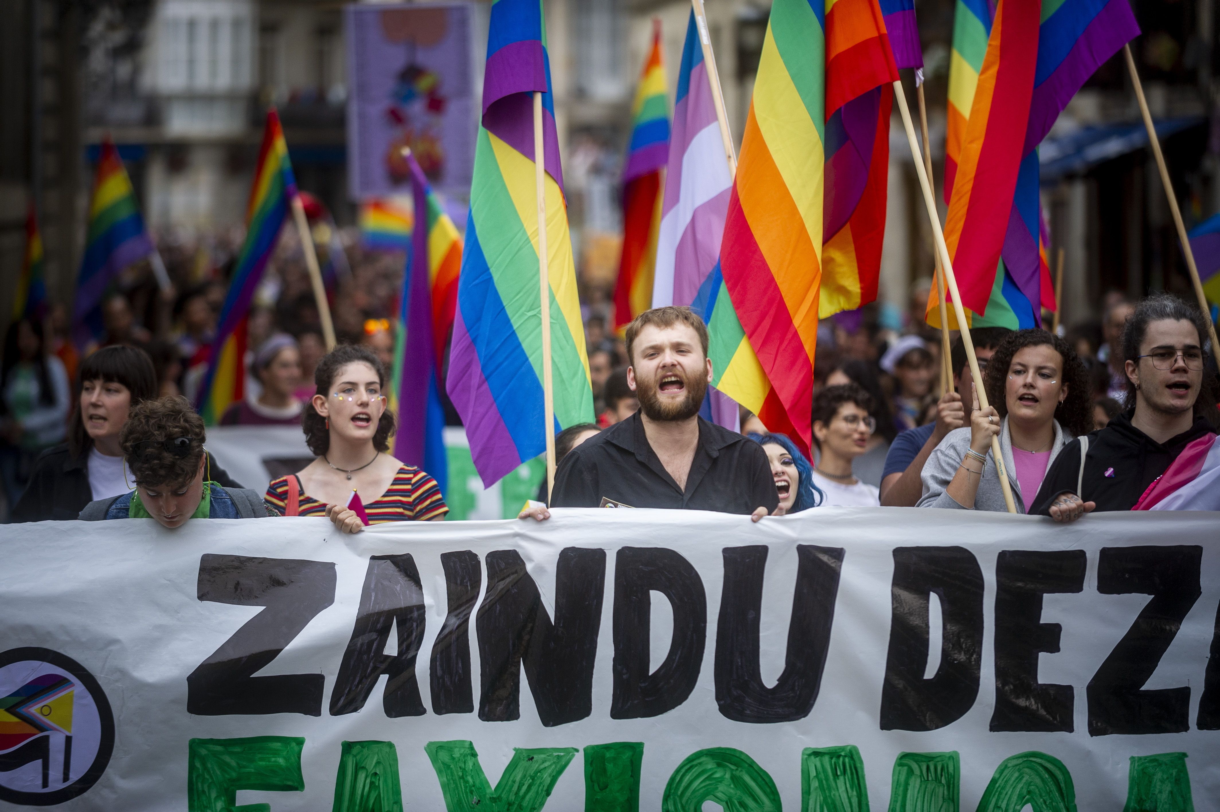 LGTBI Komunitatearen Nazioarteko Egunean Gasteizen egindako manifestazioa, iaz. JAIZKI FONTANEDA / FOKU