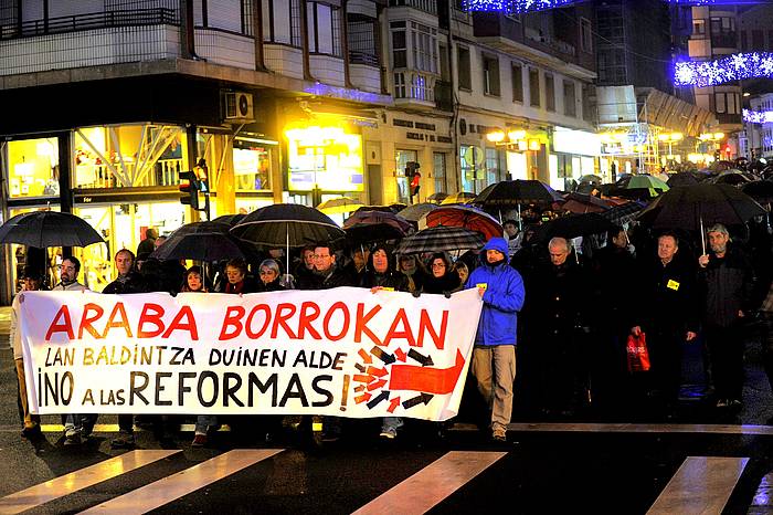 Lan erreformaren aurkako manifestazio bat, artxiboko irudian. JUANAN RUIZ / FOKU