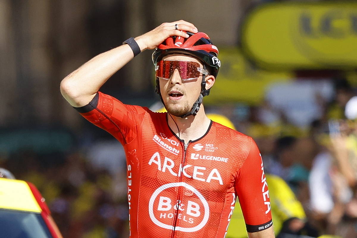 Kevin Vauquelin, gaur, Boloniako helmugan. KIM LUDBROOK / EFE