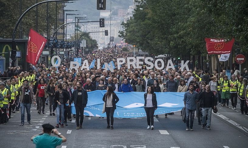 Orain Presoak dinamikak deitutako manifestazioa, urriaren 20an. JON URBE / FOKU