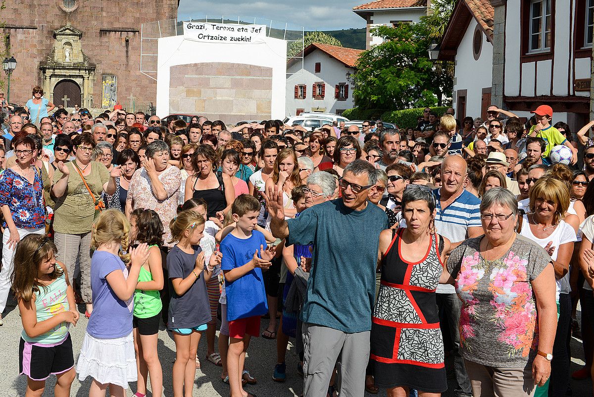 Mateo, Lekunberri eta Etxebehere Ortzaizen, 2015eko uztailean. I. MIQUELESTORENA.