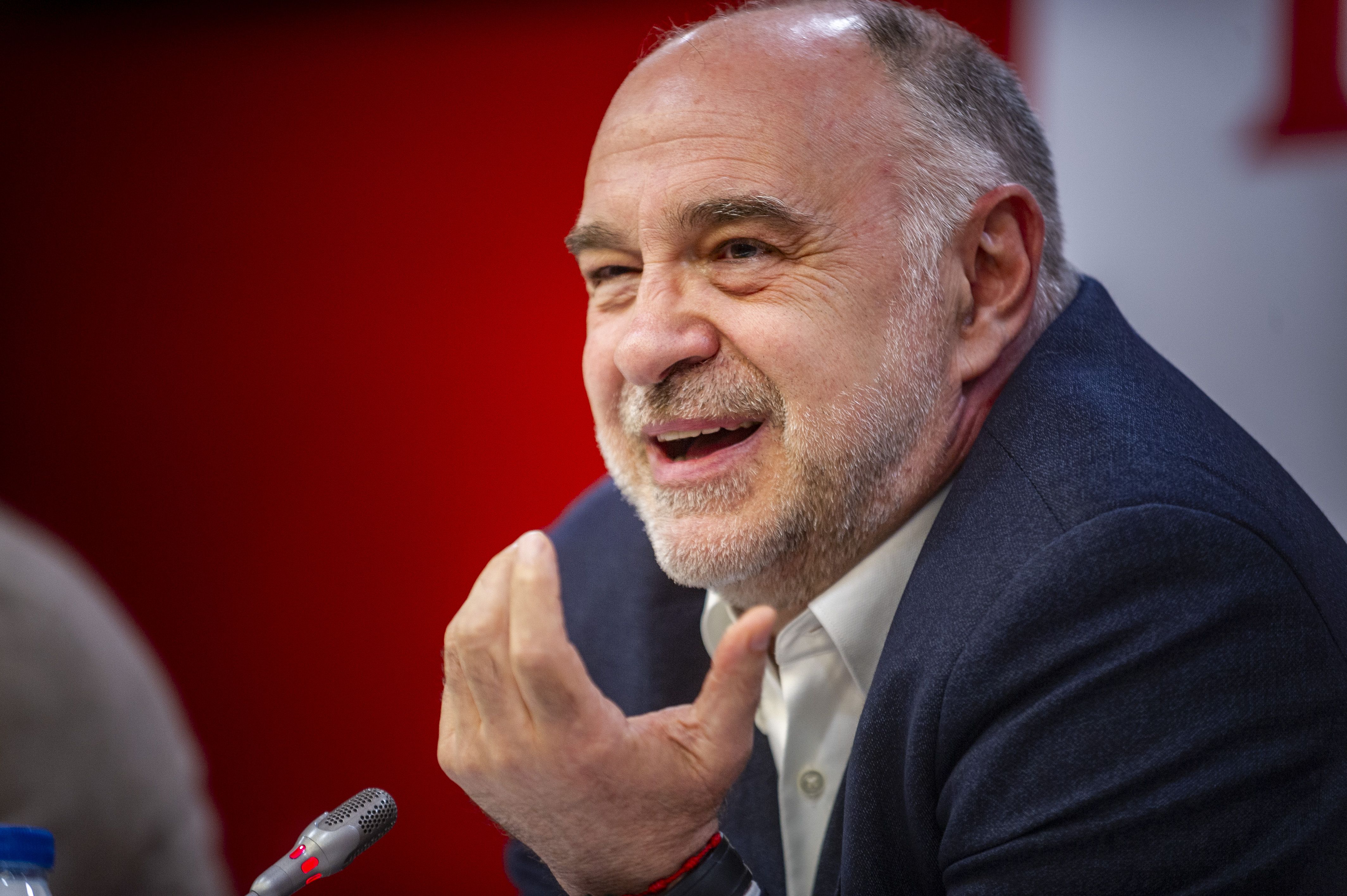 Pablo Laso, gaur goizean, Buesa Arenako aurkezpenean. JAIZKI FONTANEDA / FOKU