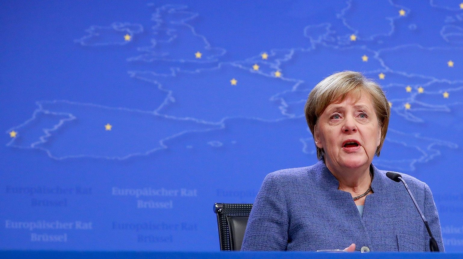 Angela Merkel Alemaniako kantzilerra, joan den abenduan, Bruselan, Belgikan. STEPHANIE LECOCQ / EFE. Angela Merkel Alemaniako kantzilerra, joan den abenduan, Bruselan, Belgikan. STEPHANIE LECOCQ / EFE.