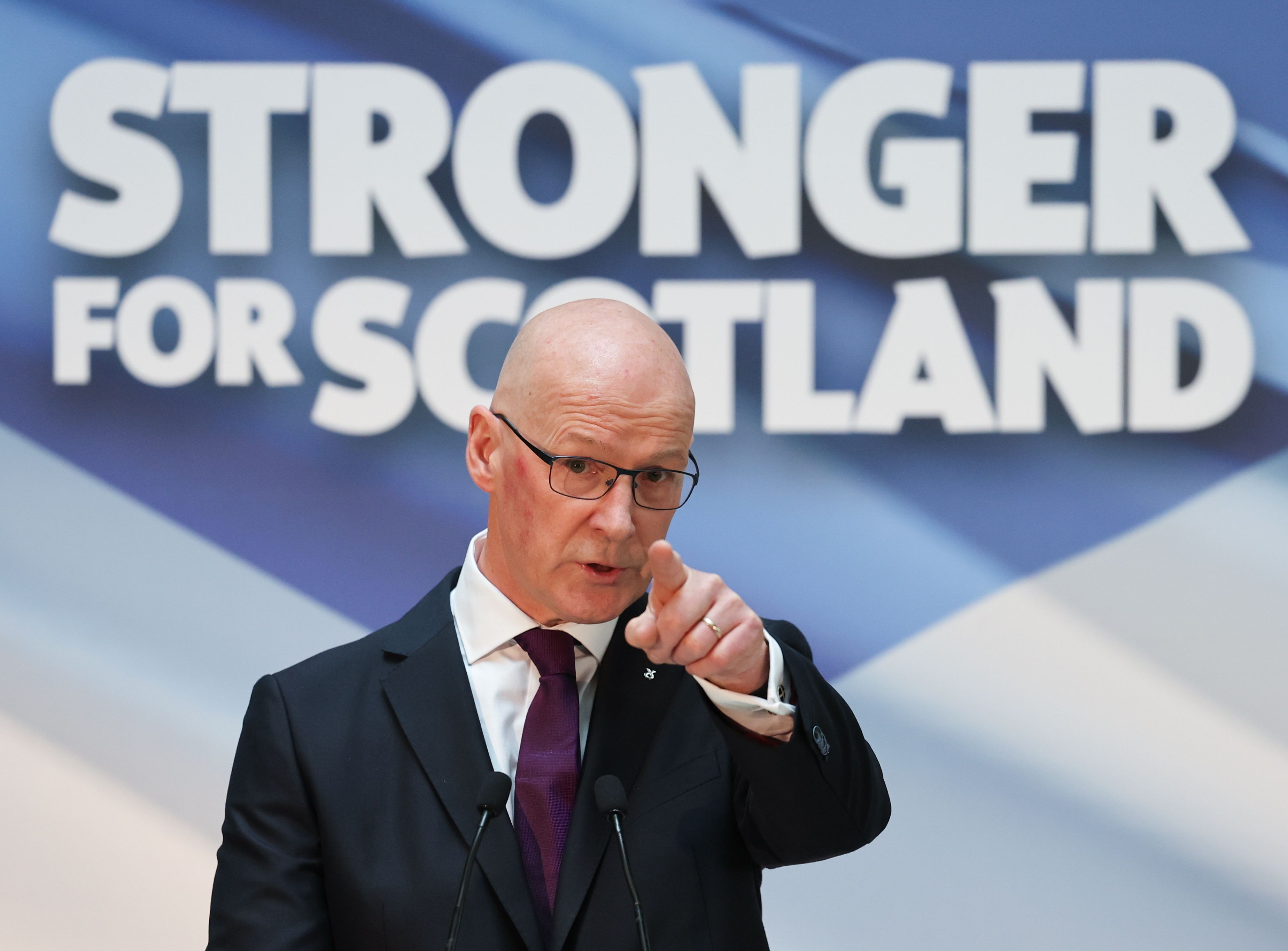 John Swinney, Eskoziako Alderdi Nazionalistako buruzagi eta Eskoziako lehen ministroa, kargua hartu berritan. ROBERT PERRY / EFE