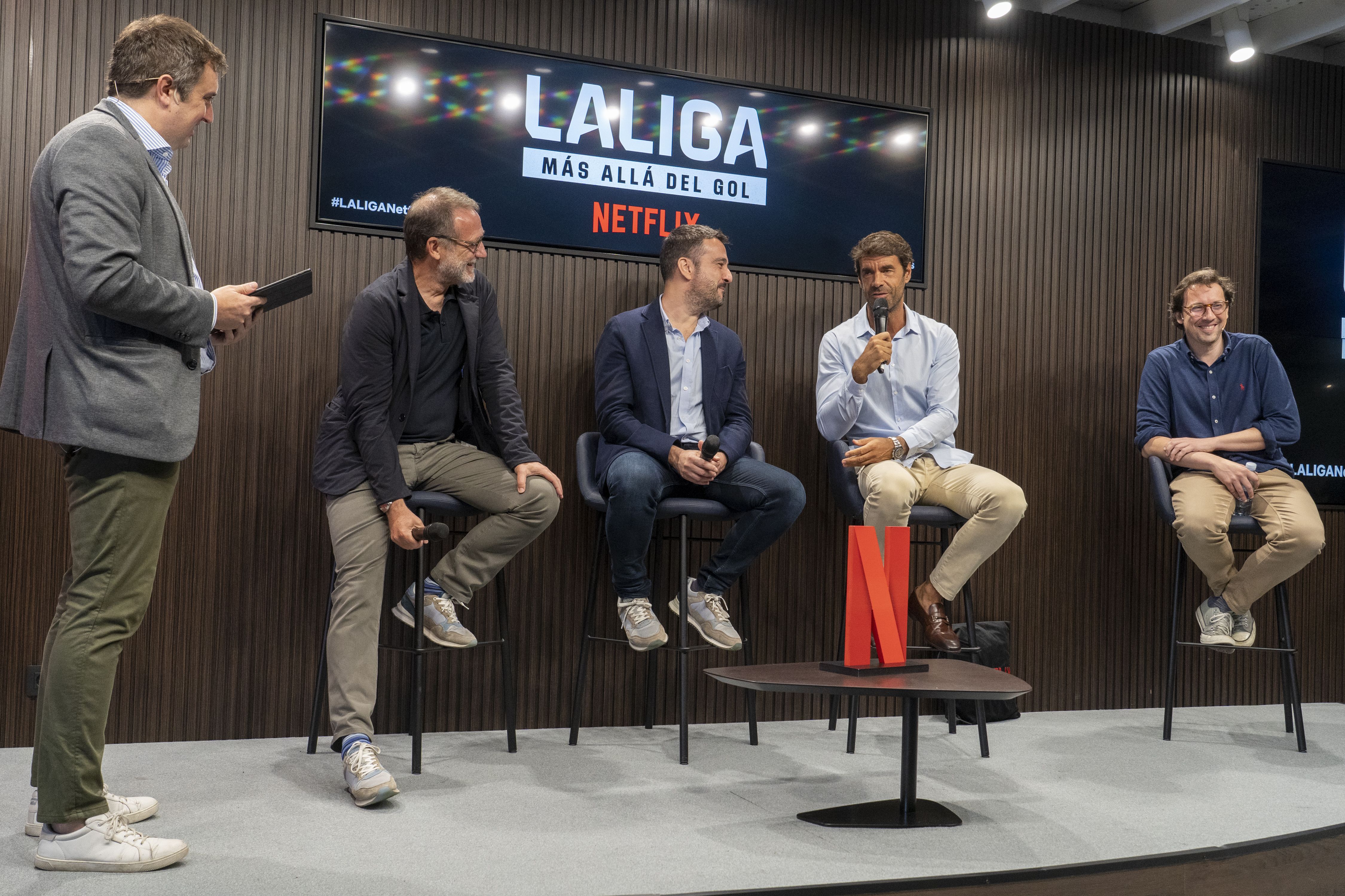 'La Liga: Más allá del gol' dokumental saioaren aurkezpena, joan den astean, Donostian. GORKA RUBIO / FOKU