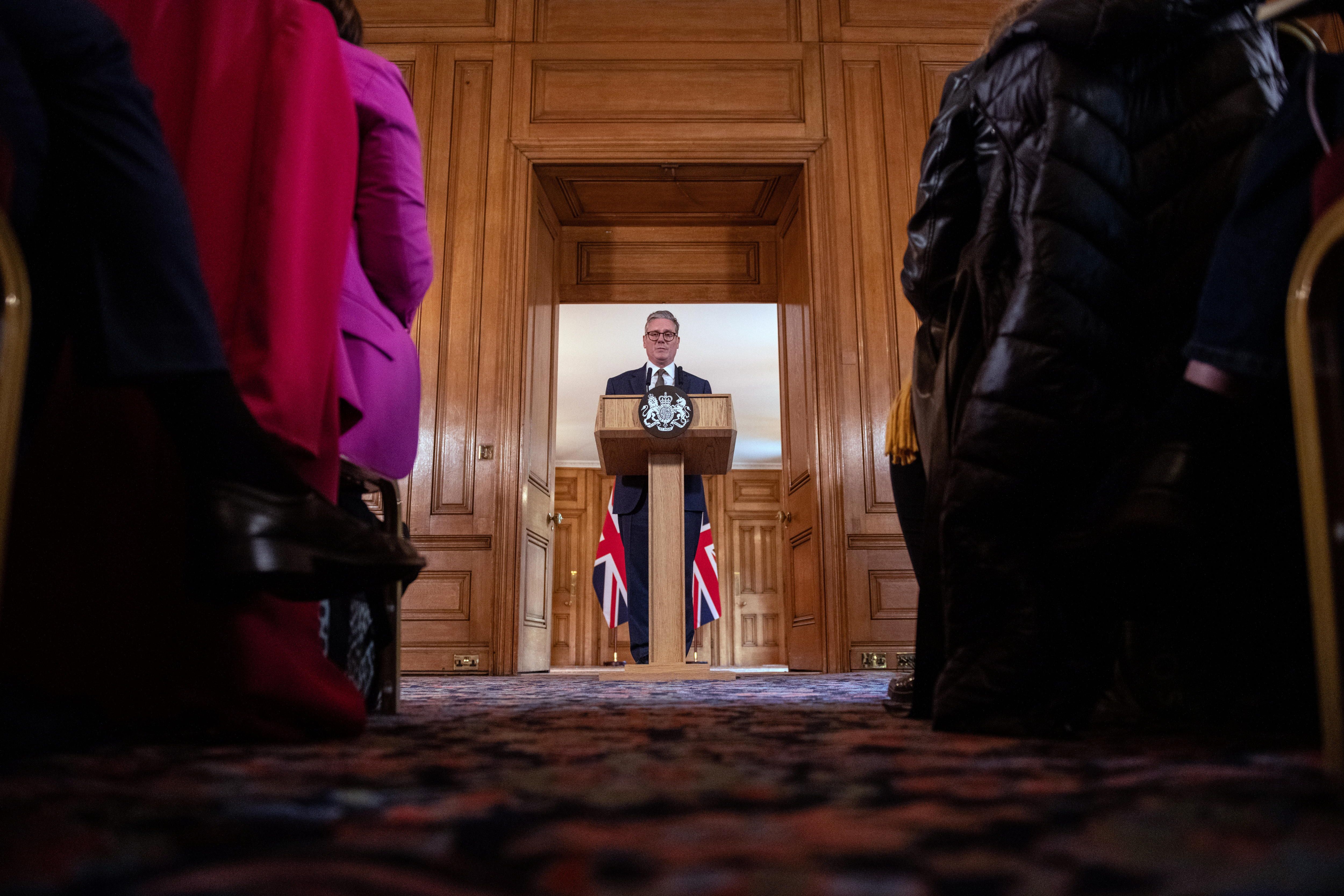 Keir Starmer Erresuma Batuko lehen ministroa, larunbat honetan. CHRIS J. RATCLIFFE / POOL