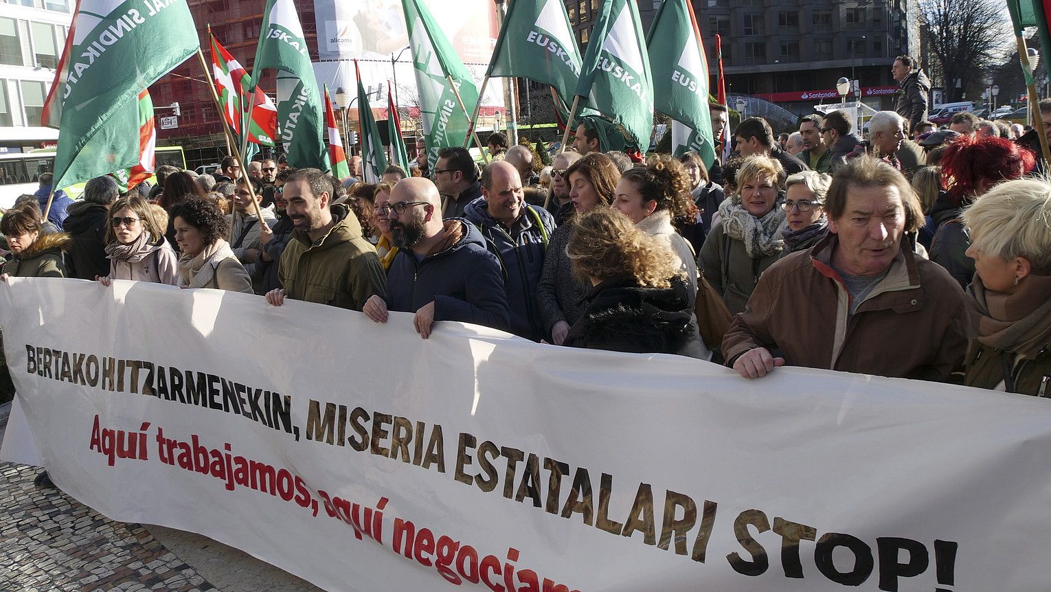 ELAk iazko abenduan elkarretaratzea egin zuen Bilbon, lan hitzarmenen estatalizazioaren aurka. MONIKA DEL VALLE / FOKU. ELAk iazko abenduan elkarretaratzea egin zuen Bilbon, lan hitzarmenen estatalizazioaren aurka. MONIKA DEL VALLE / FOKU.