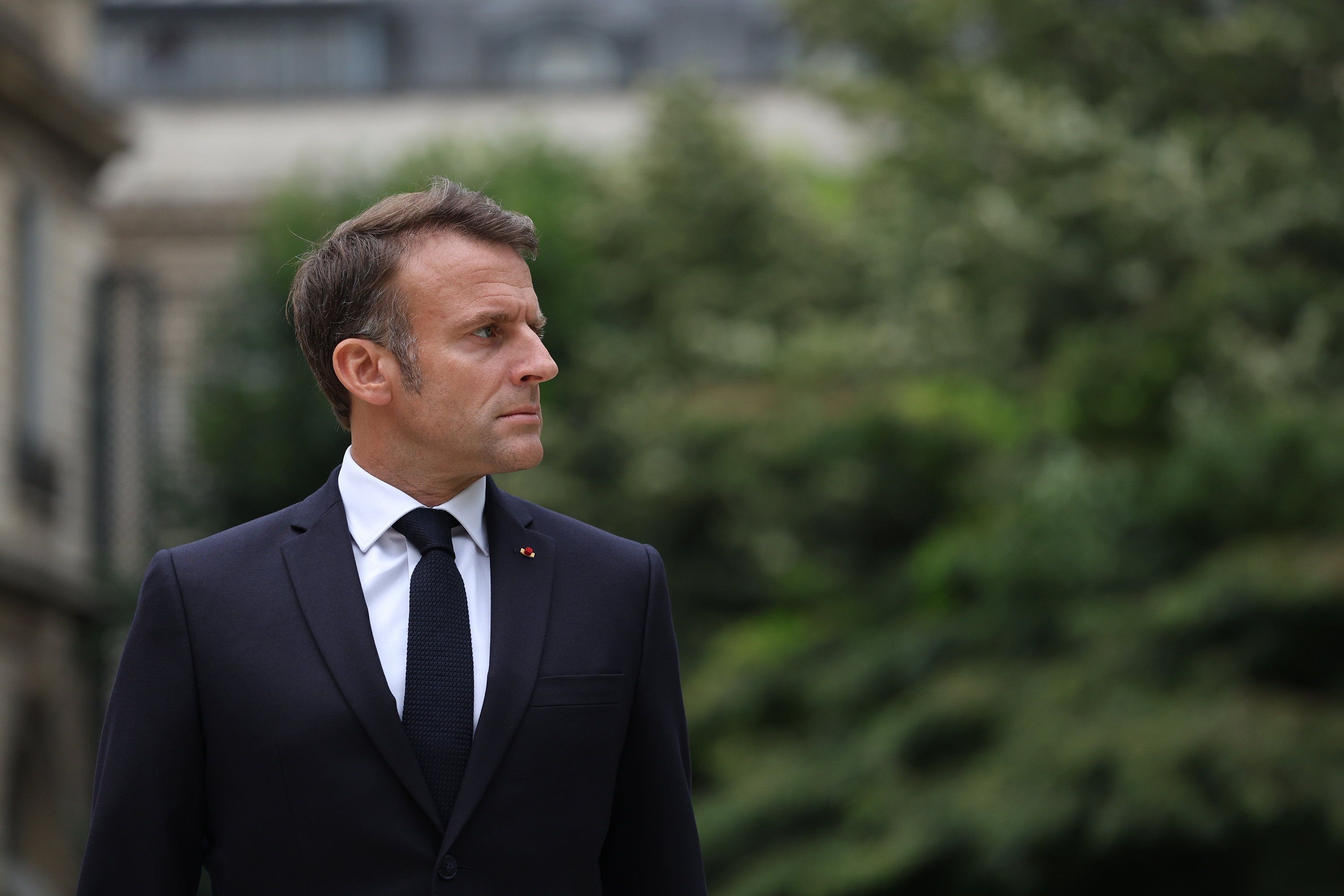 Emmanuel Macron Frantziako presidentea ekitaldi publiko batean, hilaren 2an. AURELIEN MORISSARD / EFE