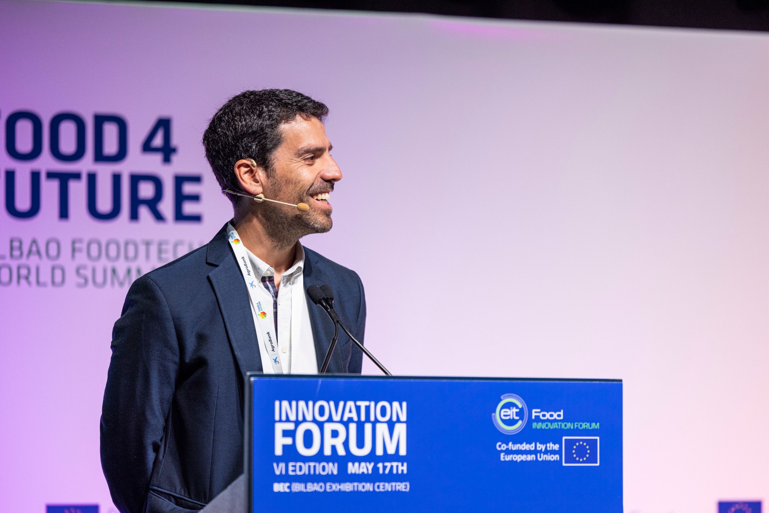 Juan Zaffora, EIT Foodeko eskualde-'start-up' managerra, iazko maiatzaren 17an Bilbao Exhibition Centren antolatu zen 6. Berrikuntza Forumean. DAVID HERRANZ Juan Zaffora, EIT Foodeko eskualde-'start-up' managerra, iazko maiatzaren 17an Bilbao Exhibition Centren antolatu zen 6. Berrikuntza Forumean. DAVID HERRANZ