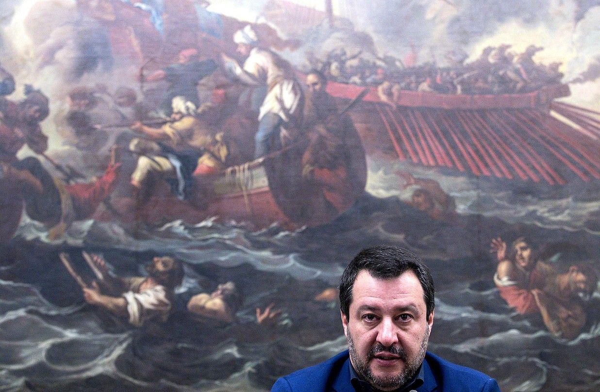 Salvini, Ordezkarien Ganberan, hilaren 11n. ANGELO CARCONI / EFE. Salvini, Ordezkarien Ganberan, hilaren 11n. ANGELO CARCONI / EFE.