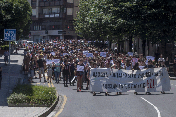 Adingabeen kontrako abusuak salatzeko manifestazioa, Getxon. JUANAN RUIZ / FOKU