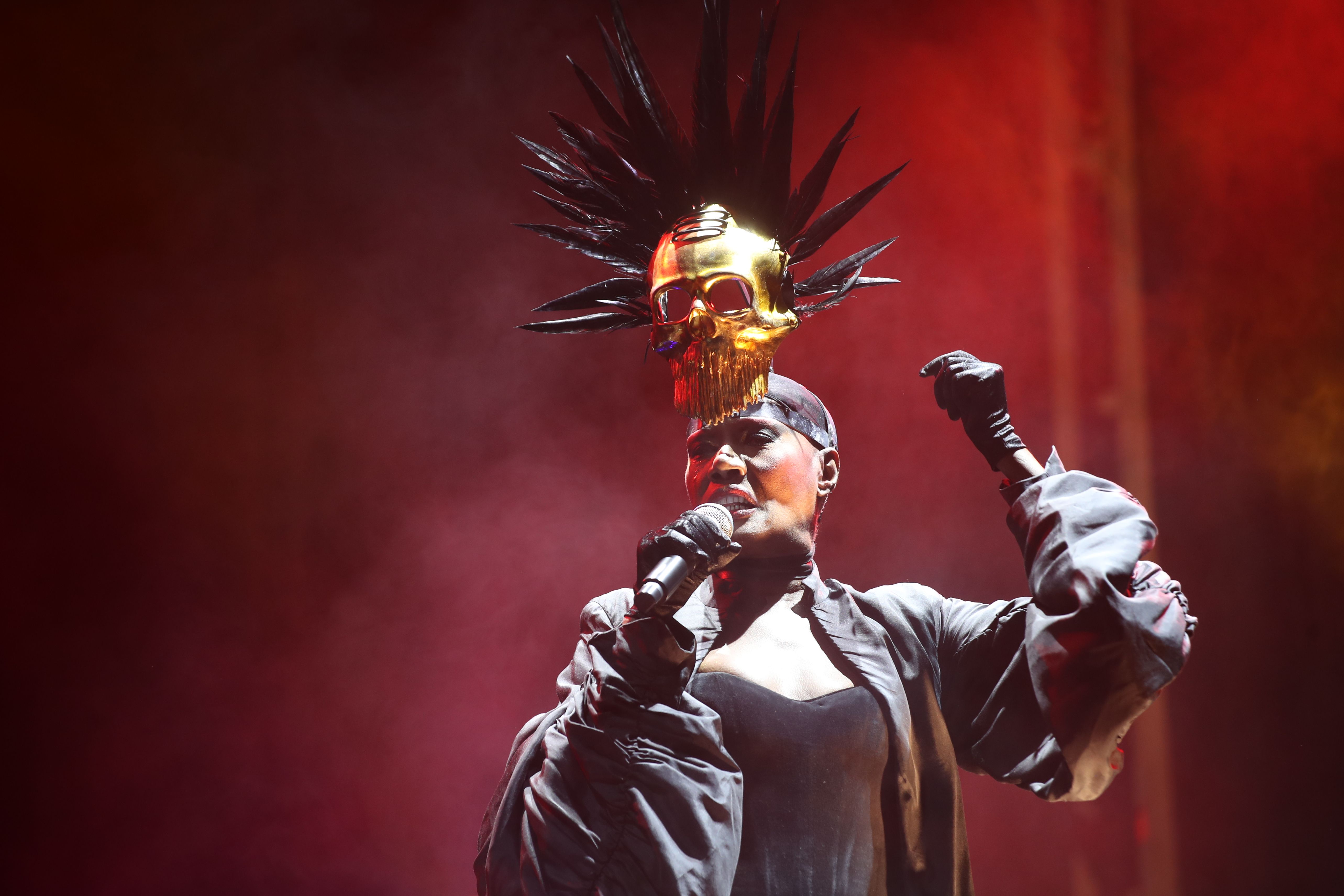 Grace Jones abeslari eta musikagilea, Kobetamendin, ostiral gauean. LUIS TEJIDO / EFE