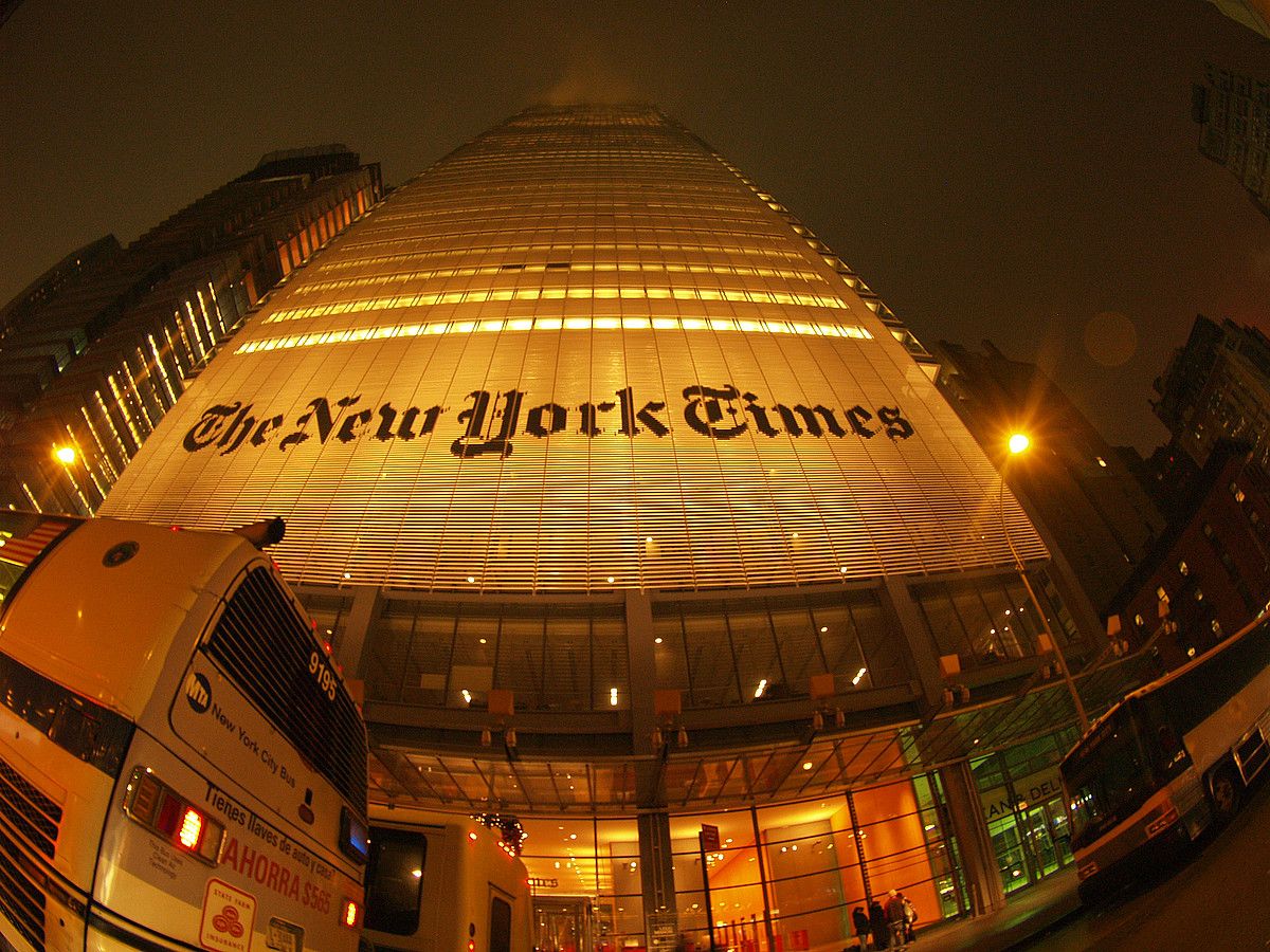 The New York Times egunkariaren egoitza. ALEX TORRENEGRA / EFE.