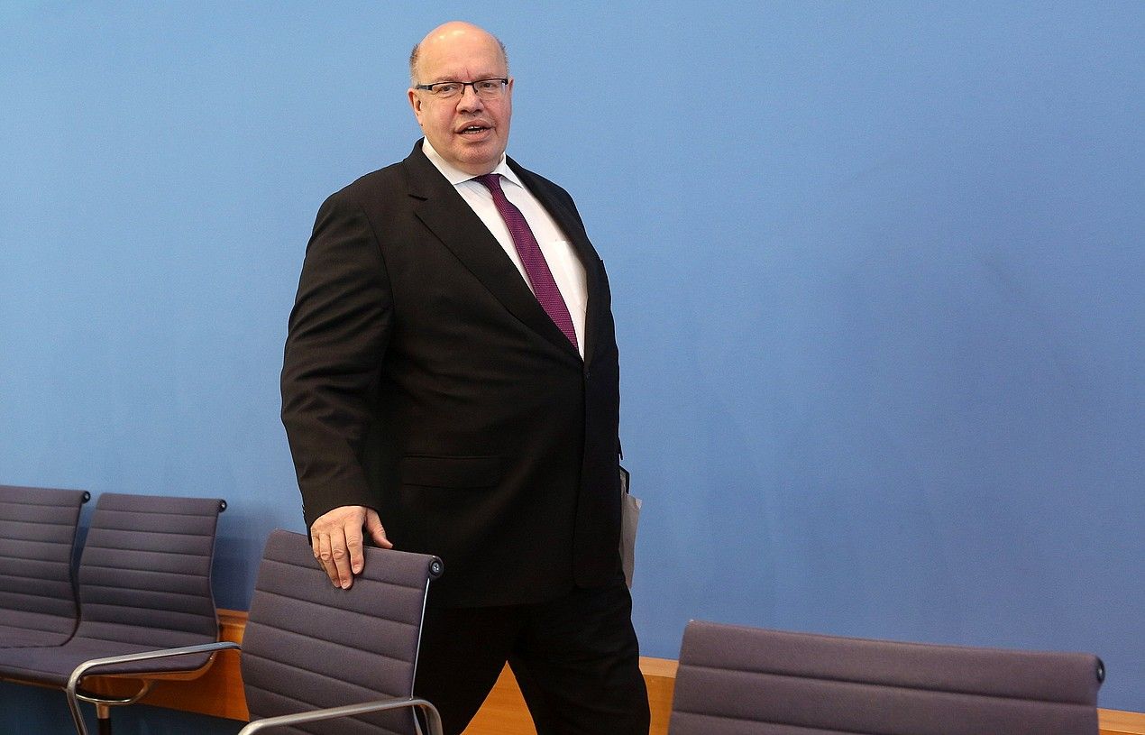 Peter Altmaier Alemaniako Ekonomia ministroa, atzo, Berlinen. ADAM BERRY / EFE.