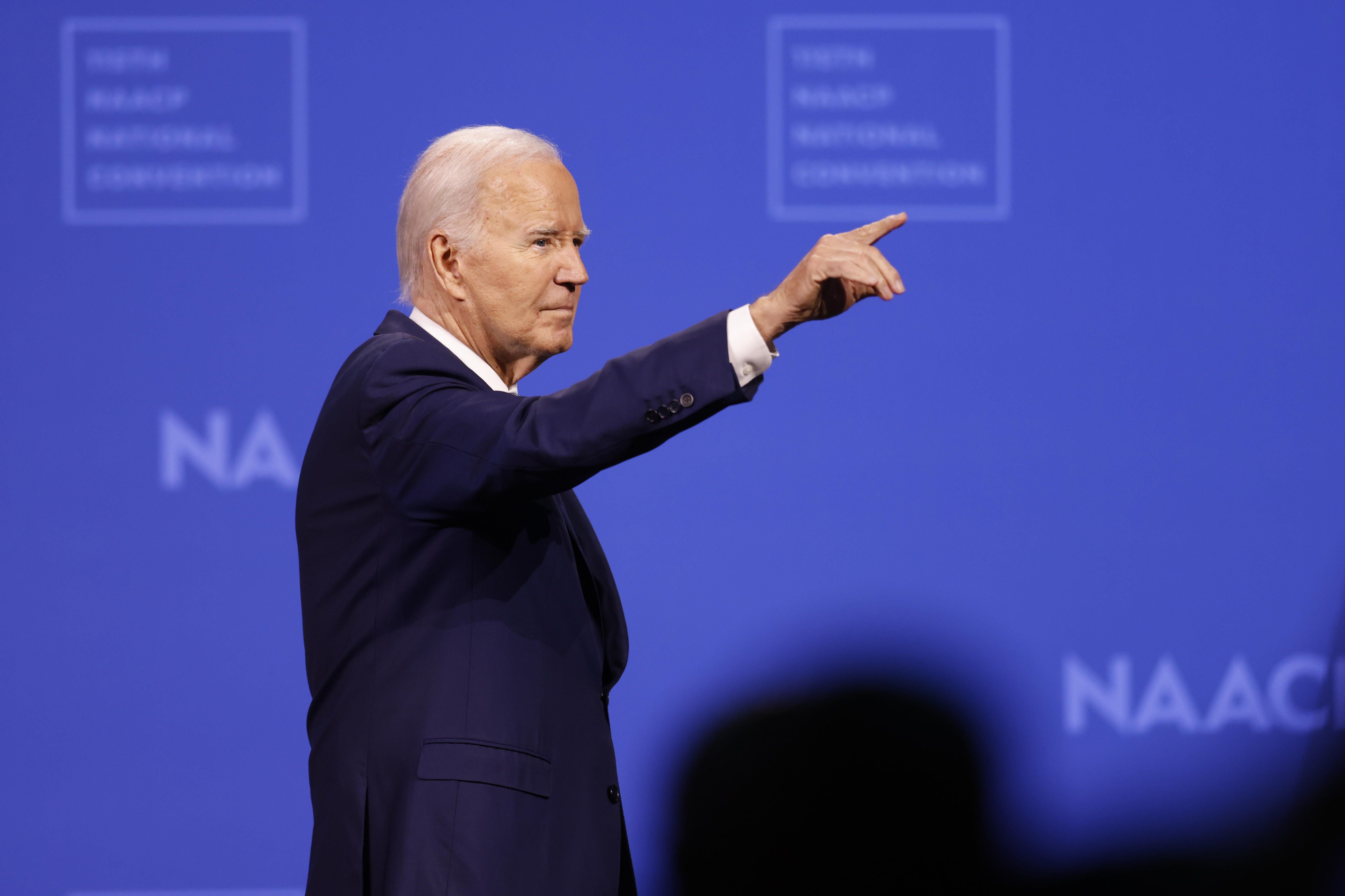 Joe Biden kanpainako ekitaldi batean, lehengo astean. CAROLINE BREHMAN / EFE