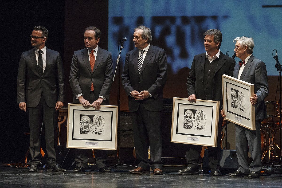 Sari banaketa ekitaldia, atzo. ARITZ LOIOLA / FOKU.