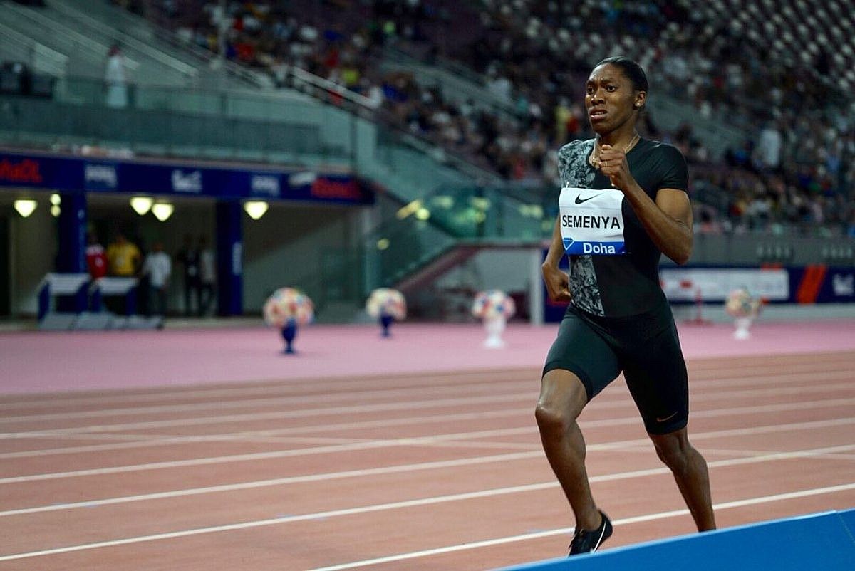 Caster Semenya ahalegin betean, atzo, Dohako bileran. IAAF.