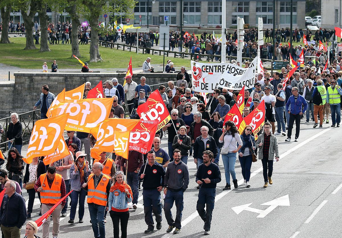 Sail elebiduneko irakasleen protesta. BERRIA.