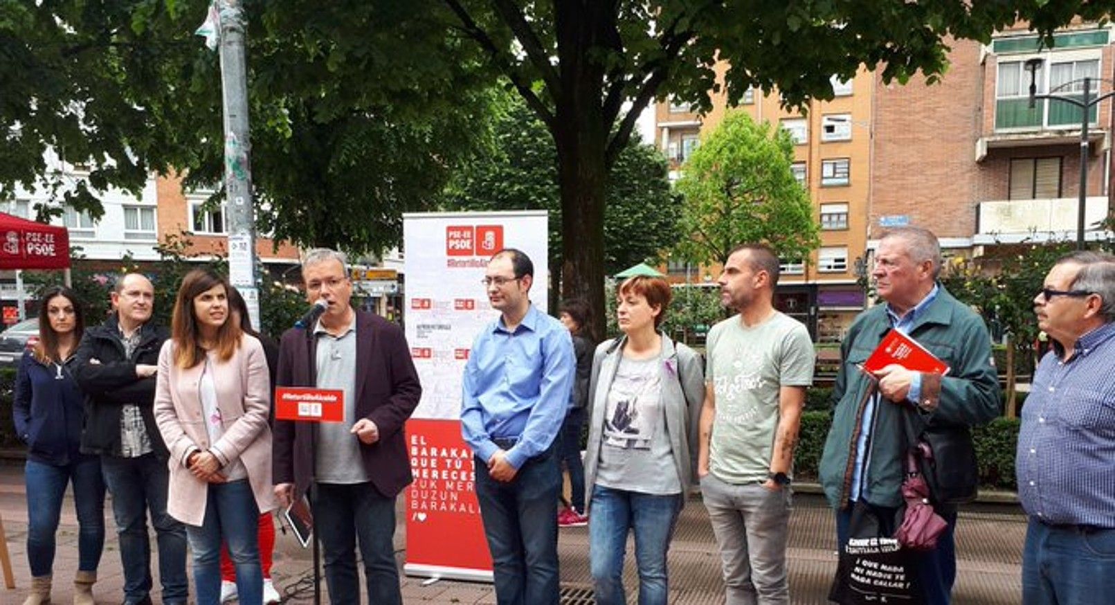 Amaia del Campo eta Alfredo Retortillo, atzoko agerraldietan. BERRIA.