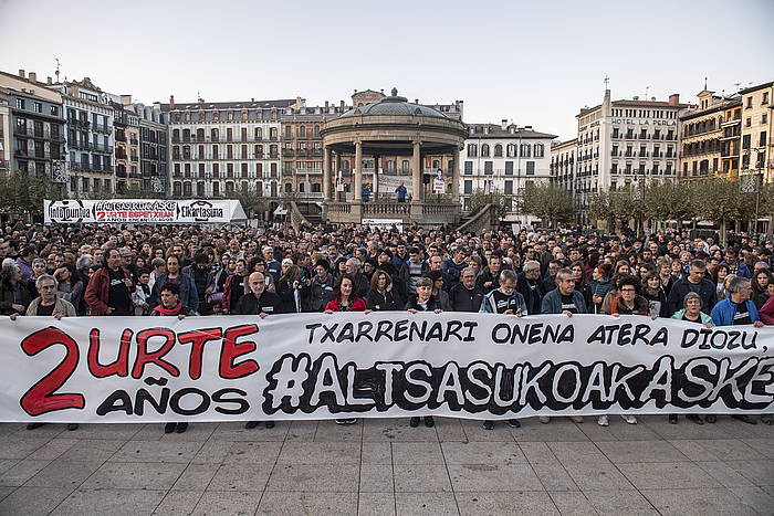 'Altsasukoak aske' jardunaldietan egindako elkarretaratzea, Iruñean. GORKA RUBIO, FOKU