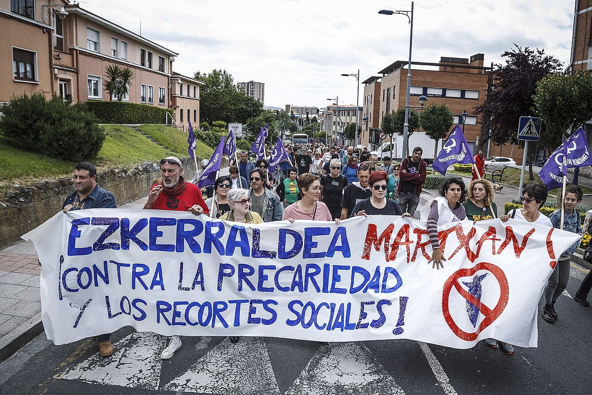 Sestaotik abiatu zen Ezkerraldea Martxan protesta. ARITZ LOIOLA / FOKU.