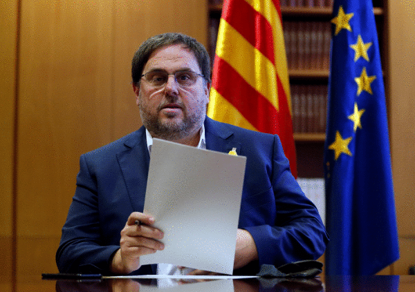 Oriol Junqueras, 2017ko urrian. ALEJANDRO GARCIA / EFE