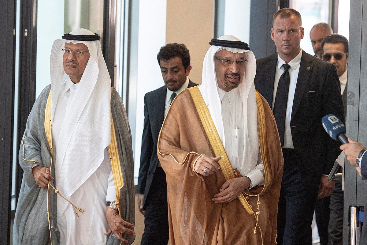 Saudi Arabiako petrolio ministro Khalid al Falih, atzo, Vienan. CHRISTIAN BRUNA / EFE.
