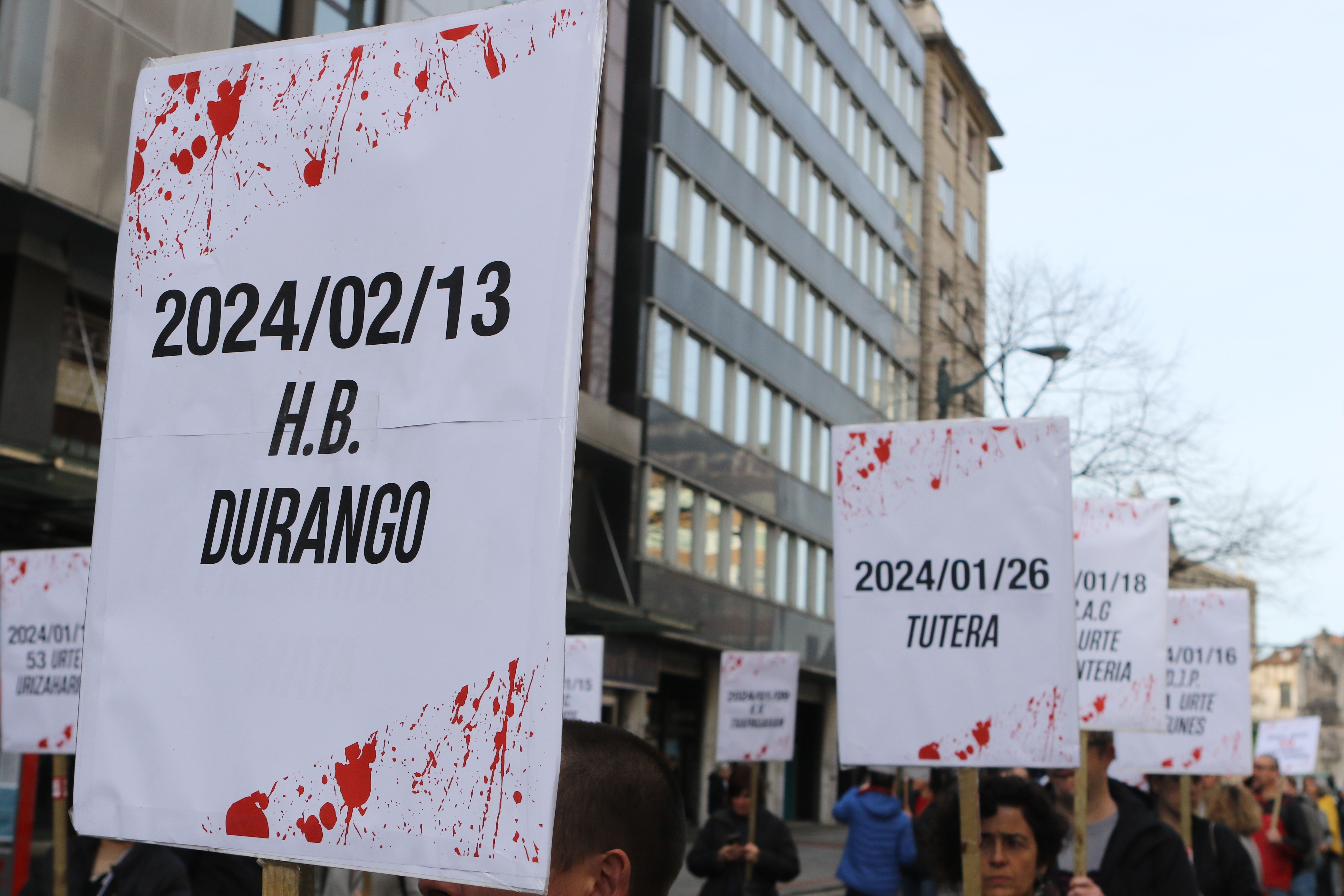 Artxiboko irudian lan istripuak salatzeko sindikatuek egindako mobilizazio bat. OSKAR MATXIN EDESA / FOKU