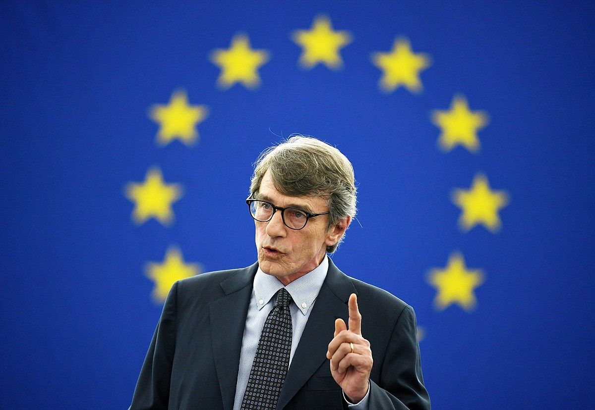 David-Maria Sassoli, atzo, Europako Parlamentuan. PATRICK SEEGER / EFE. David-Maria Sassoli, atzo, Europako Parlamentuan. PATRICK SEEGER / EFE.
