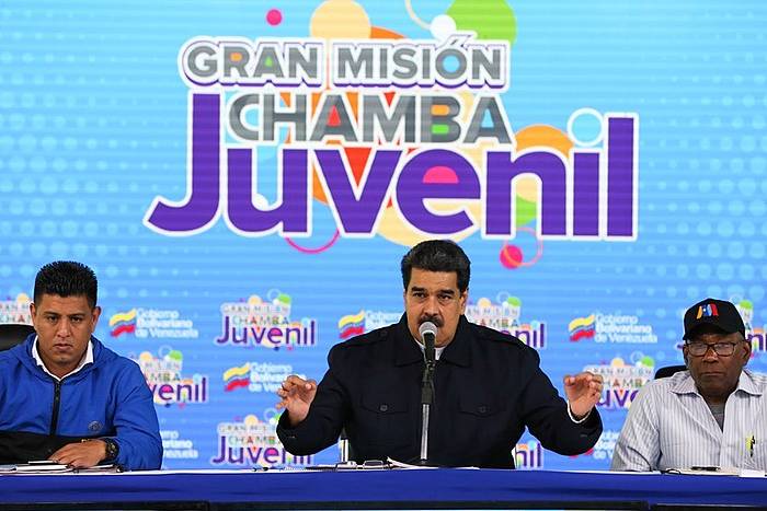Nicolas Maduro presidentearen agerraldi bat. PRENSA MIRAFLORES, EFE