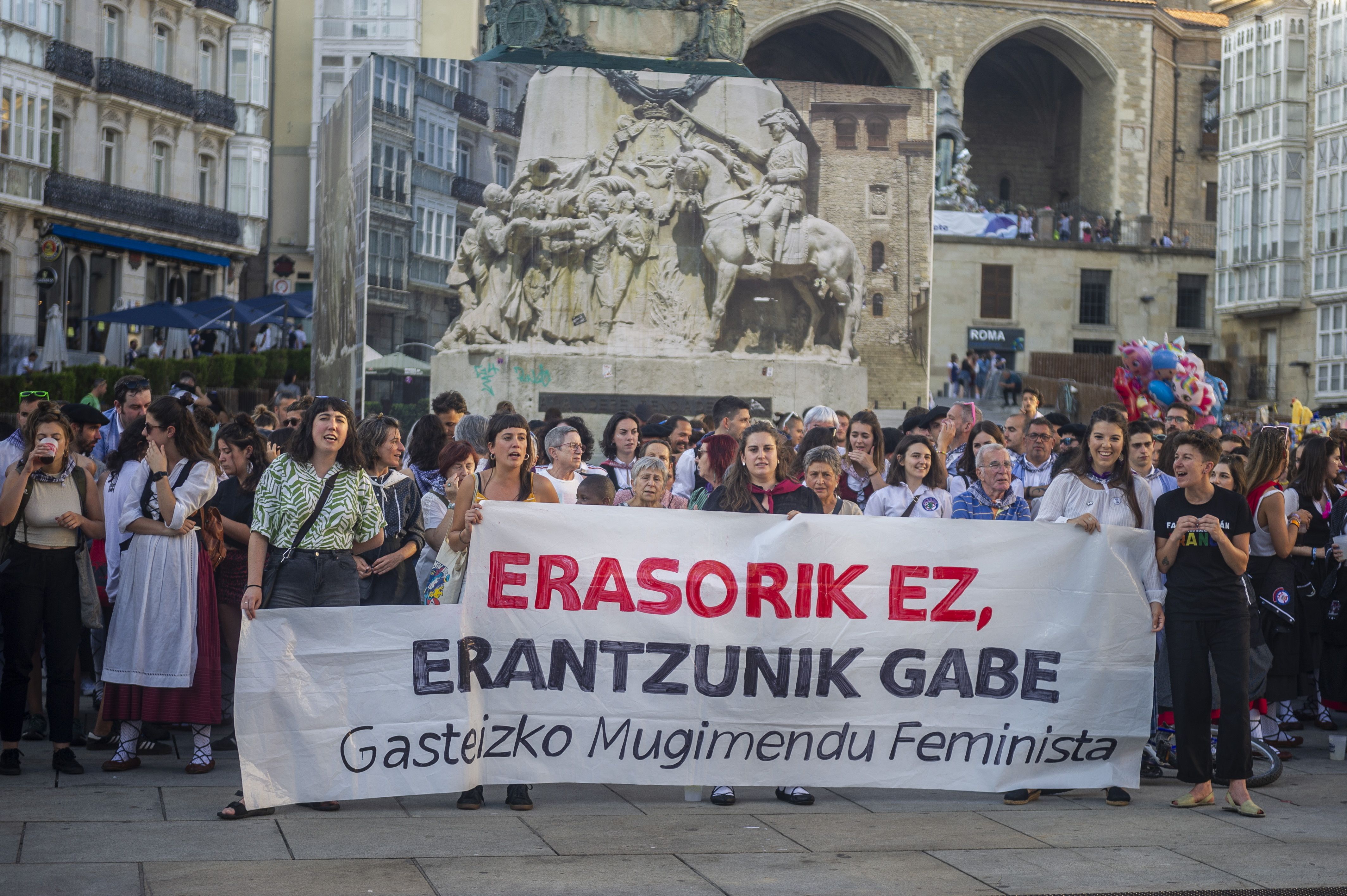Sexu eraso bat salatzeko elkarretaratze feminista bat, Gasteizen, iaz. JAIZKI FONTANEDA / FOKU
