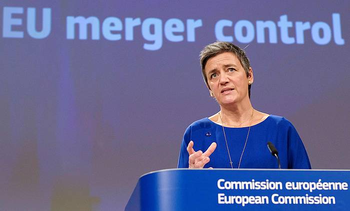 Margrethe Vestager Europako Lehia komisarioa. OLIVIER HOSLET / EFE