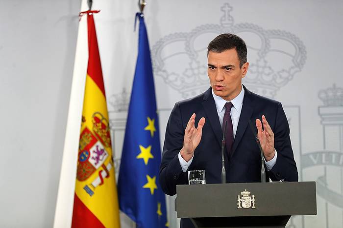 Pedro Sanchez, gaurko agerraldian. CHEMA MOYA, EFE.
