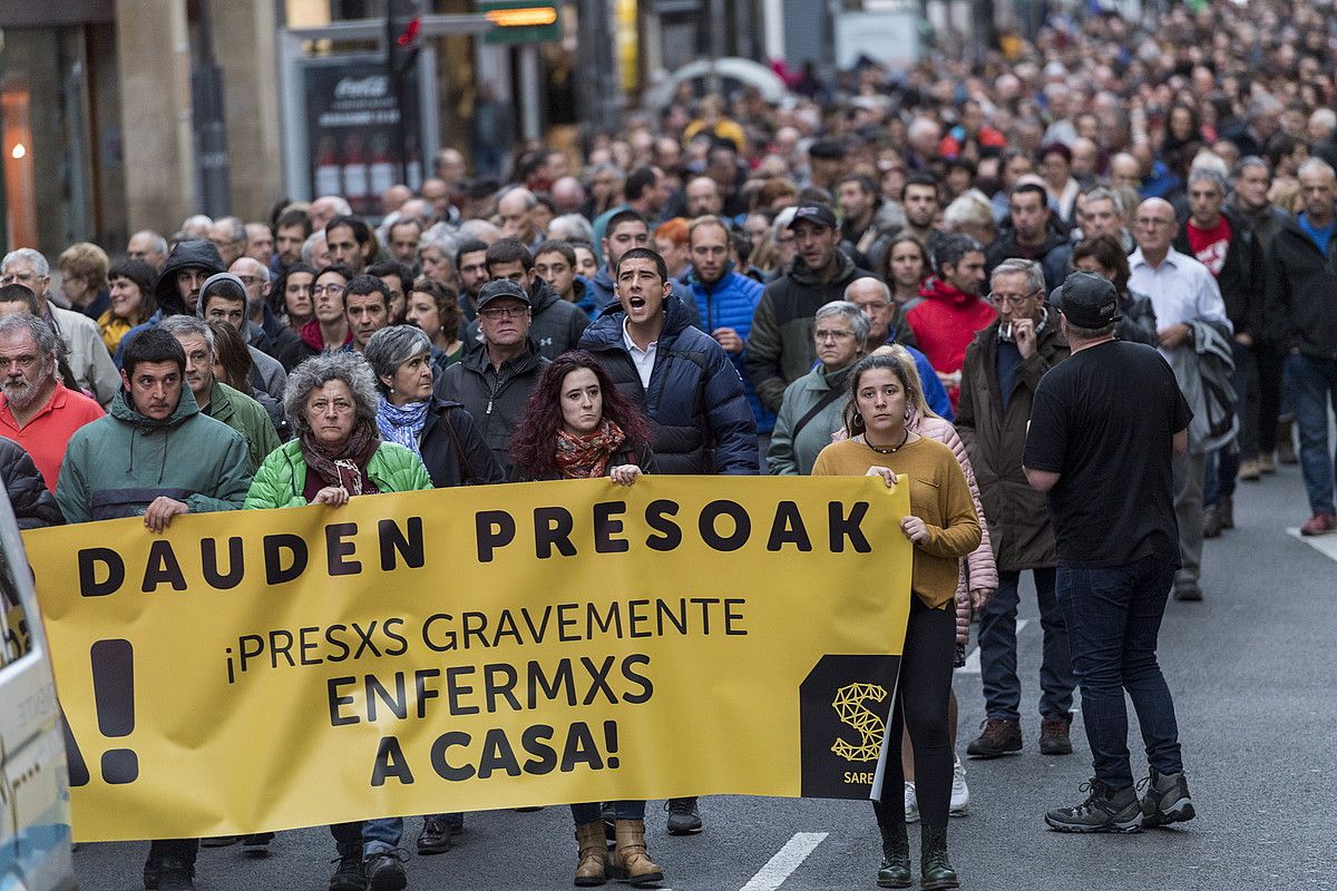 Sarek deituta atzo Gasteizen egindako manifestazioa. JUANAN RUIZ / FOKU.