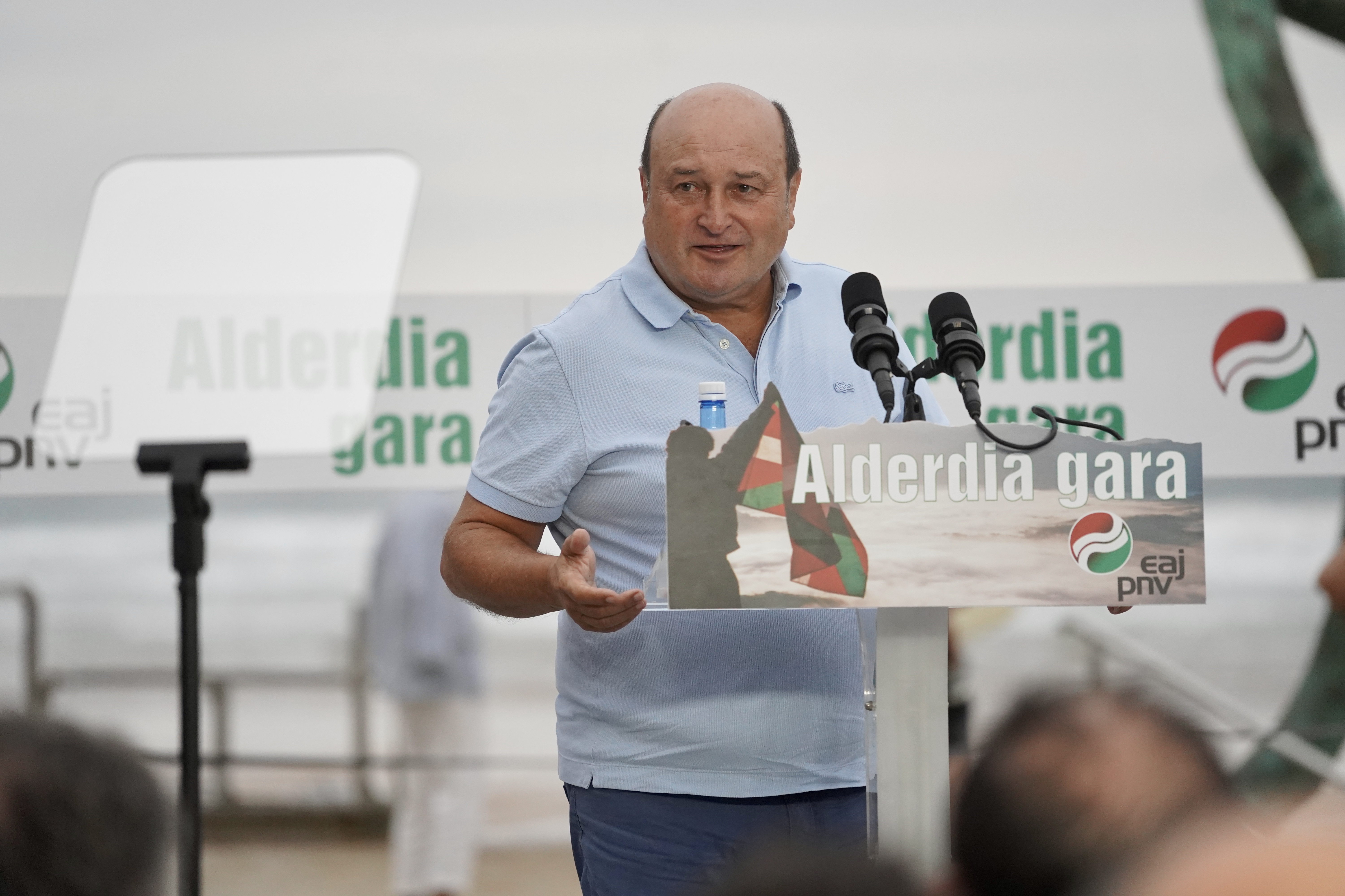 Andoni Ortuzar, Zarautzen egindako ekitaldi politiko batean, joan den astean. MONIKA DEL VALLE / FOKU