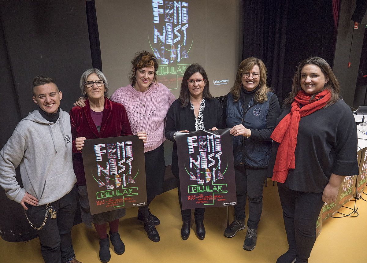 Feministaldiaren aurkezpena, atzo, Donostian. ANDONI CANELLADA / FOKU.