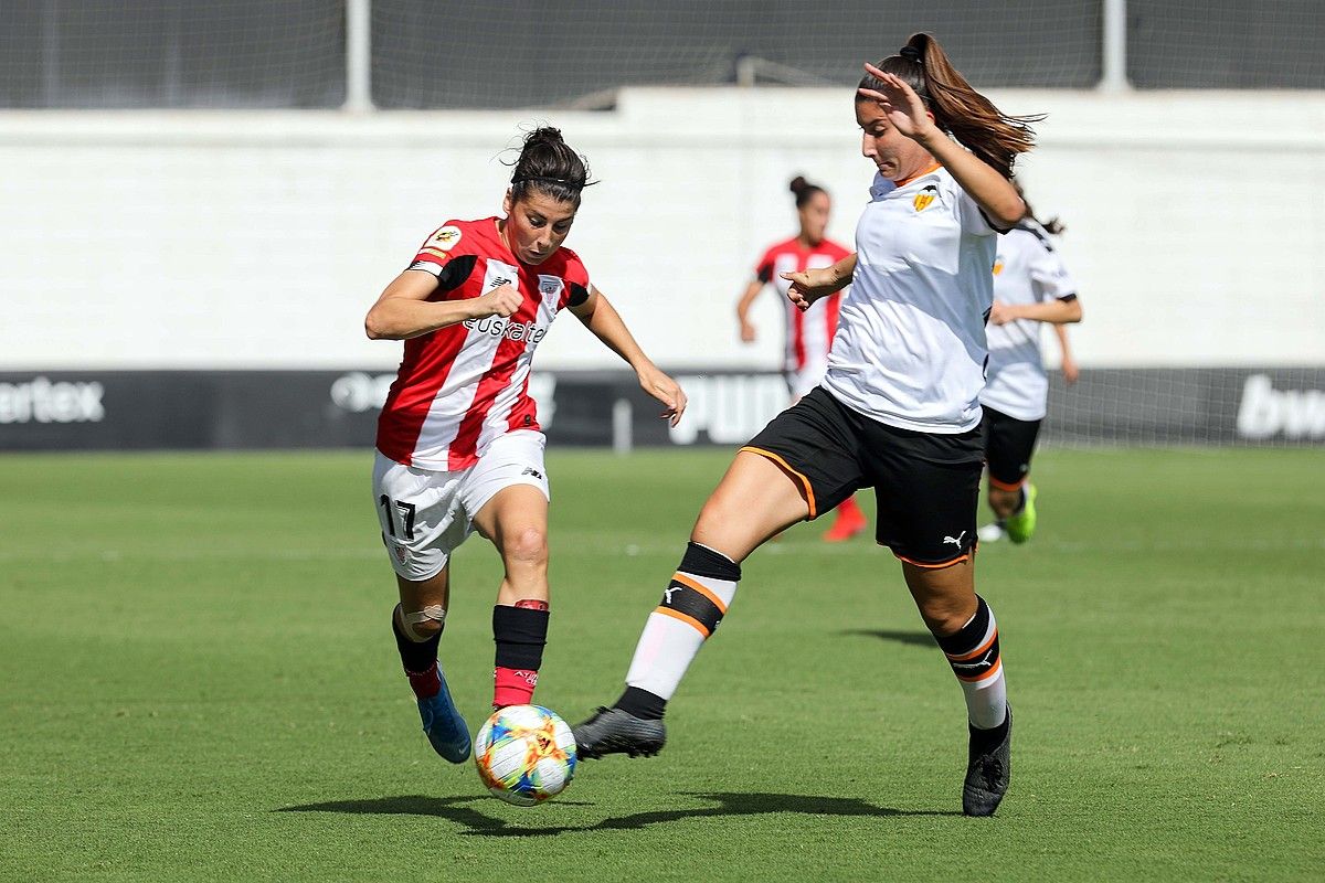 Lucia Garciak denboraldiko bosgarren gola sartu zuen atzo. ANA ESCOBAR / EFE.