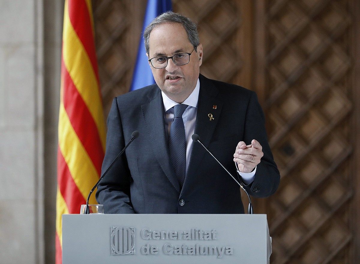 Generalitateko presidente Quim Torra, artxiboko argazki batean. ANDREU DALMAU / EFE.