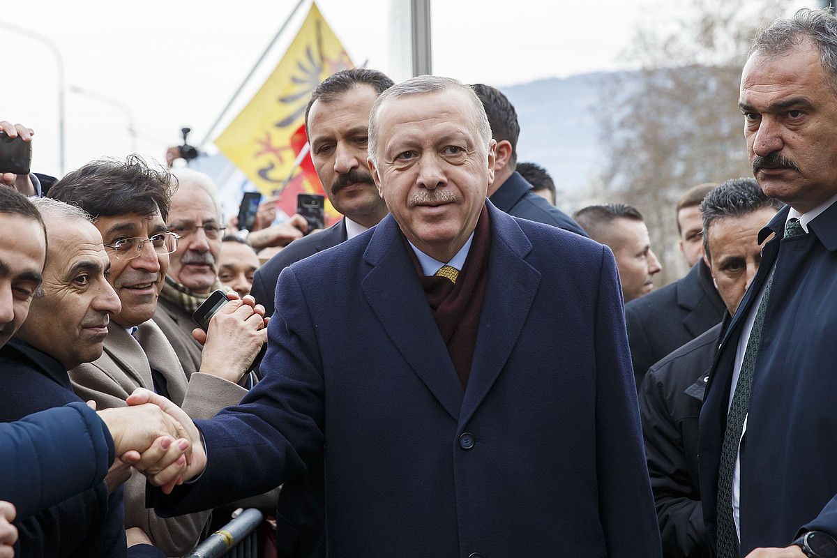 Recep Tayyip Erdogan Turkiako presidentea, Suitzan, iragan abenduan. SALVATORE DI NOLFI / EFE.