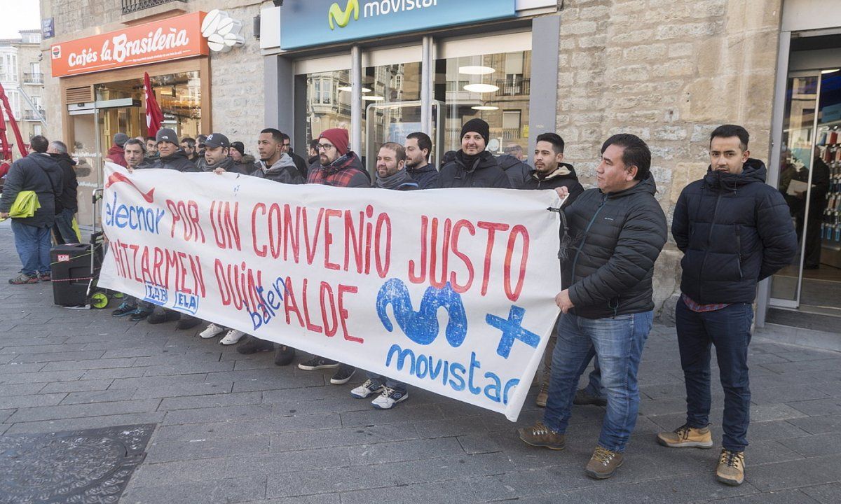 Elecnorreko langileek duela bi aste eginiko protestaldi bat. JUANAN RUIZ / FOKU.