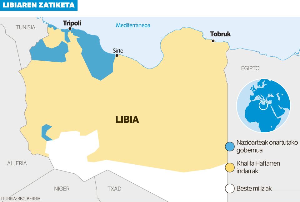 Su-etena urratzea egotzi diote Libia ekialdeko buruzagiari.