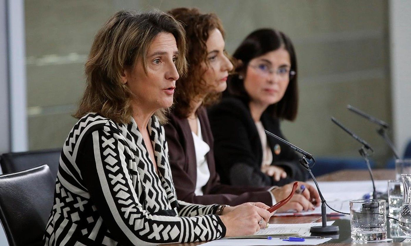 Maria Teresa Ribera Trantsizio Ekologikorako ministroa, atzo. J. C. HIDALGO / EFE. Maria Teresa Ribera Trantsizio Ekologikorako ministroa, atzo. J. C. HIDALGO / EFE.