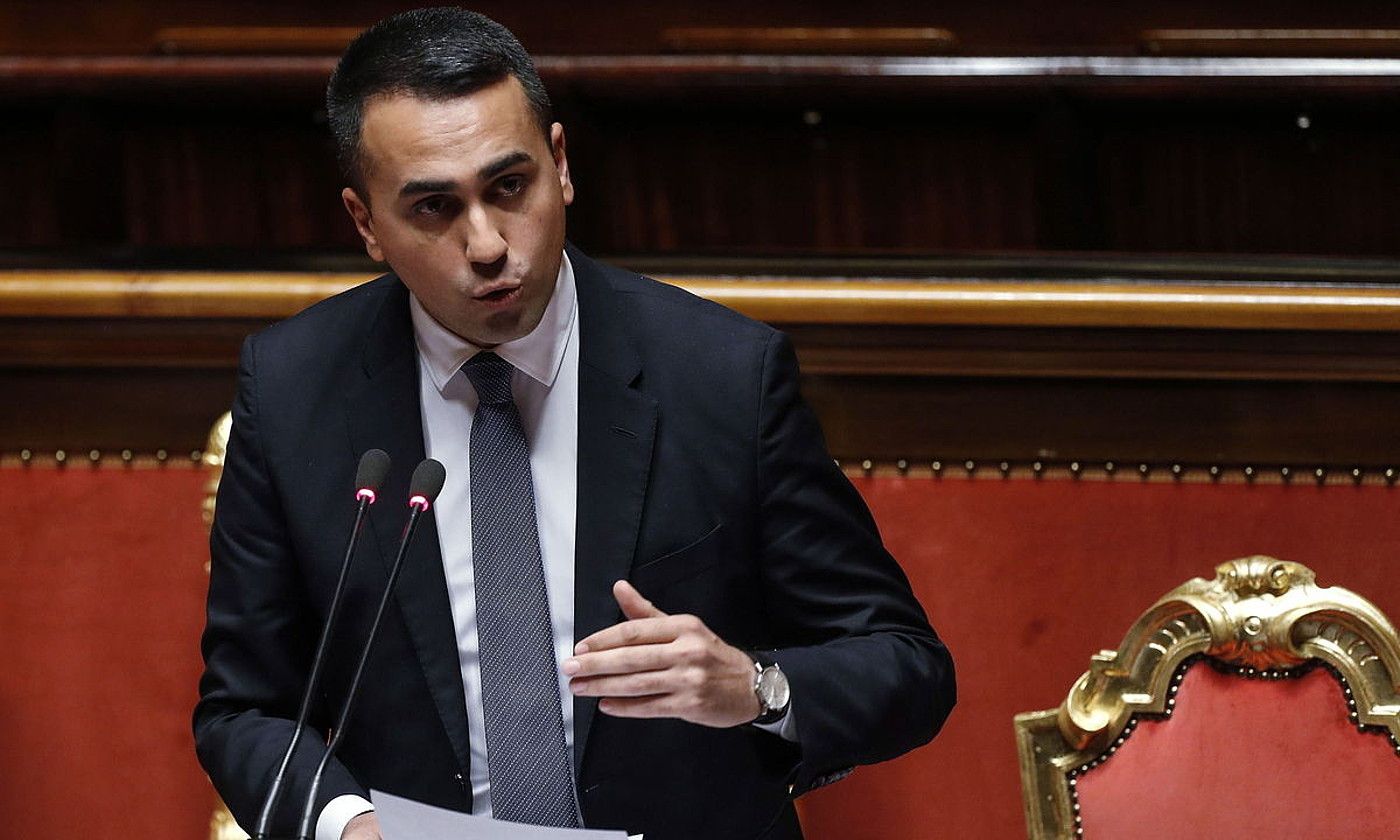 Di Maio Italiako Senatuan, iragan astean. RICCARDO ANTIMIANI / EFE. Di Maio Italiako Senatuan, iragan astean. RICCARDO ANTIMIANI / EFE.