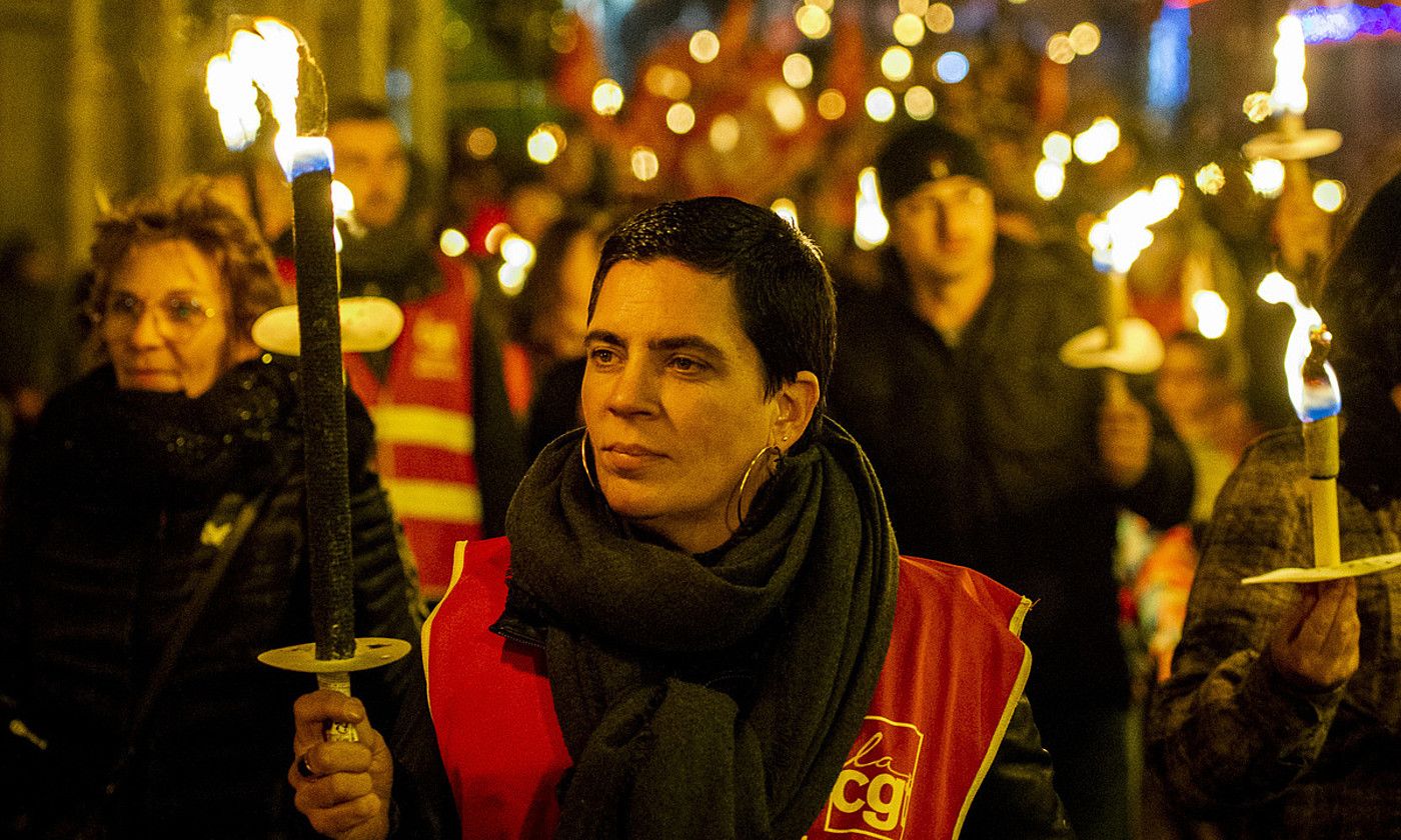 Gauez egin zuten manifestazioa, herenegun, Baionan. GUILLAUME FAUVEAU.