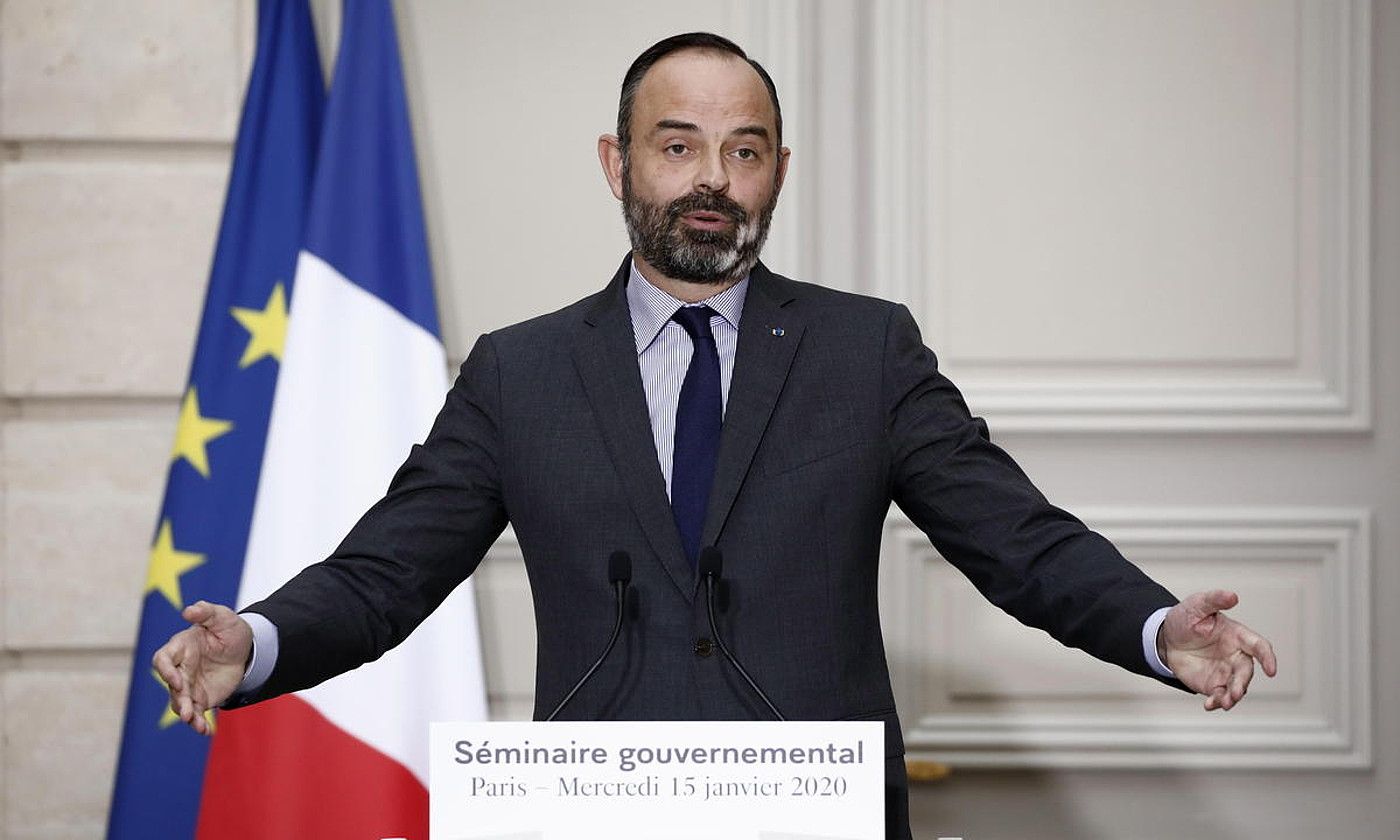 Edouard Philippe Frantziako lehen ministroa, urtarril hasieran, Parisen. BENOIT TESSIER / EFE.