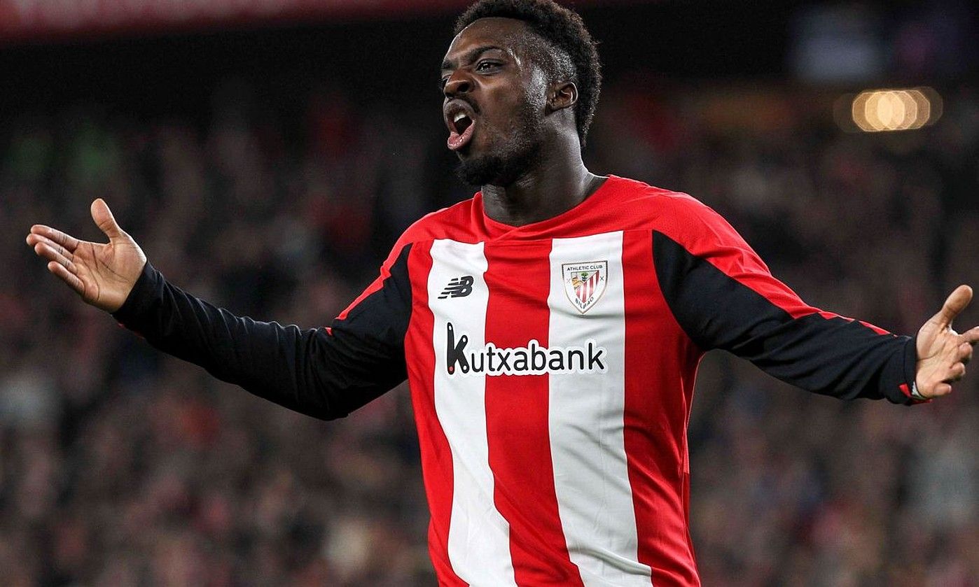 Iñaki Williams, damu, gol aukera bat galdu ostean. Kamuts dabil Athletic erasoan. MIGUEL TOÑA / EFE. Iñaki Williams, damu, gol aukera bat galdu ostean. Kamuts dabil Athletic erasoan. MIGUEL TOÑA / EFE.